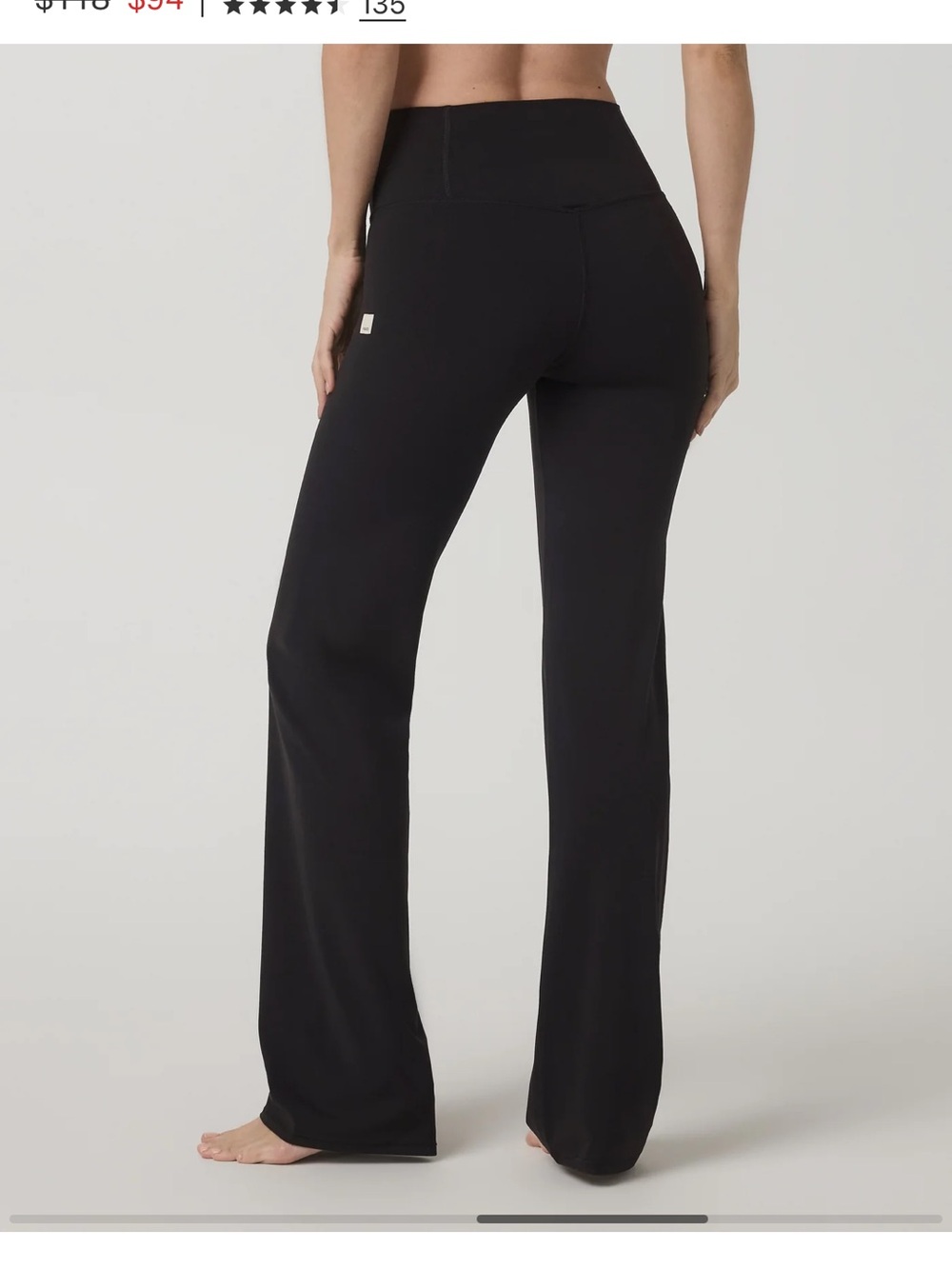 Vuori Women's Black High-Rise Wide Leg Pants